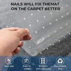 Carpet Protector for Pets Cat Scratch Carpet Protector Easy to Cut Plastic mat for Carpet Anti Scratch Under Door Mat Carpet Scratch Stopper from Cat Dog Scratching 3.6FT (Clear, 3pcs)