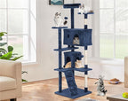 Heavy Duty Cat Tree Tower, 70" Tall Cat Tower for Indoor Cats with Cat Scratching Post with Bed, Cat Condo, Hanging Ball, Multi-Level Cat Climbing Tower Cat Trees Furniture Activity Center, Navy Blue
