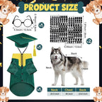 5 Pcs Dog Graduation Costume Set Include 2026 Pet Graduation Gown with Stole Puppy Grad Cap Lensless Glasses DIY Letter Stickers for Dogs Cats Holiday Costume Accessory(Green Yellow,XXL)
