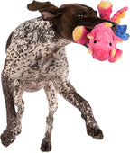 goDog Bubble Plush Dragons Squeaky Dog Toy, Chew Guard Technology - Coral, Large