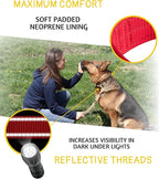 ADITYNA Heavy Duty Dog Collar for Extra-Large Dogs - Reflective Red Collar with Handle for Training, and Walking - Wide, Thick, Tactical, Soft Neoprene Padded