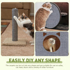 Cat Scratch Furniture Protector for Couch, Wall & Door Guard, Trimmable Self-Adhesive Scratch Pad, DIY Climbing Mat, Deterrent, Scratching Post Replacement (39.4''x15.8'', Light Gray)