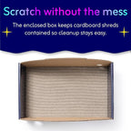 UFO Cat Scratcher Box for Indoor Cats, Extra Large 20" Cardboard Scratcher House with Reversible Pad, Enclosed Cat Lounge for Large Cats, 20 x 12 x 6 in