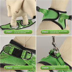 YIMEIS Dog Harness and Leash Set, No Pull Soft Mesh Pet Harness, Reflective Adjustable Puppy Vest for Small Medium Large Dogs, Cats (Grass Green, X-Small (Pack of 1)