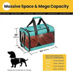Dog Carrier Soft Sided, Large Cat Carrier with Inner Safety Leash, Pet Transport Carrier for Large Cats and Medium Dogs up to 20 Lbs, Collapsible Travel Puppy Carrier Bag -Turquoise L