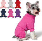 cyeollo Dog Pajamas Fleece Dog Pjs Jumpsuit Thermal Dogs Onesie Stretchable Doggie Outfits Pet Clothes Warm Pet Pajamas for Small Dogs Girls, Color Fuchsia