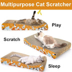 Nicunom 2 Pack Cat Scratching Pads, Curved Cat Scratcher Cardboard, Reversible Cat Scratch Board for Furniture Protection, Cat Scratcher Lounge Couch Bed for Indoor Cats
