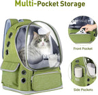 Pawstrip Cat Backpack Carrier with Large Space Bubble Window, Airline Approved Breathable Pet Carrier for Small Dogs Cats up to 15lbs, Foldable for Travel Hiking & Outdoor Use