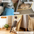 L-Shaped Sisal Cat Scratcher for Indoor Cats,23.6in Vertical Ramp Foldable Scratching Post with Interactive Toy Balls,Natural Sisal Pad Cat Scratching Board for Wall/Couch Furniture Protector
