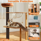Cat Scratch Furniture Protector - 118" x 15.8" Trimmable Self-Adhesive Cats Claws Scratch Pads, DIY Cat Climbing Couch Protector for Scratch Post Cat Tree Replacement Indoor (Brown)
