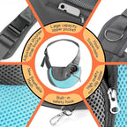 YUDODO Pet Sling Carrier for 2-5 lbs Small Dogs & Cats – Hands-Free Puppy Carrier with Safety Hook, Large Zipper Pocket, Soft Breathable Mesh, Adjustable Strap & Reflective Strip (Cyan 1.0 S)
