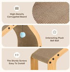 20'' Cardboard Cat Scratcher House - Large Cat Scratching Board with Balls, Cat Lounger as Tunnel for Indoor Cats and Kittens, Safe & Secure, Brown