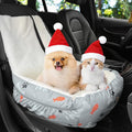Dog Car Seat for Small Medium Dogs Under 30 lbs, Fully Detachable and Washable Cat Booster Car Seats for Front & Black Seat with Safety Leash Belt (Bone, M)