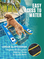 Niphean Dog Pool Ramp(Full-Coverage Non-Slip Deck), Stable Pup Plank with 240lbs Capacity, Inflatable Dog Ramp for Pool, Boat, Dock & Lake, Safe & Durable Ladder for Large Pets to Easy Water Access