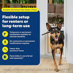PetSafe Sliding Glass Pet Door - No-Cut DIY Install Doggy Door for Renters - Aluminum Frame - Adjustable Height 91 7/16" to 96" - Ideal for Medium Dogs Up to 40 lb - White