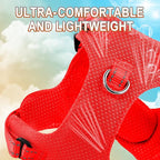 Dog Harness Step in Dog Vest Harness, Reflective Adjustable Puppy No Pull Harness Breathable Soft for Small and Medium Dogs Cats, Red, XXS