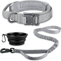 COOYOO Dog Collar,3 Piece Set Tactical Dog Collars, Adjustable Military Training Nylon Dog Collar with Control Handle and Heavy Metal Buckle for Medium and Large Dogs