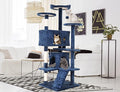 Cat Tree, 54'' Tall with 3 Scratching Posts, 3 Platforms, 2 Condos, for Indoor Cats