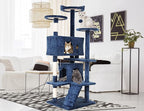 Cat Tree, 54'' Tall with 3 Scratching Posts, 3 Platforms, 2 Condos, for Indoor Cats