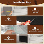 Cat Scratch Furniture Protector, 78.7"x15.8" Self Adhesive Cat Scratch Mat Pad,Cut to Fit DIY Replacement Carpet for Tree,Wall,Bed,Door, Couch Protector (Deep Black)