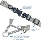 Martingale Dog Collar, Trainer Approved Limited Slip Collar with Heavy Duty Buckle, Training Adjustable Walking Training Dog Collars with Quick Release Buckle (Grey, L)