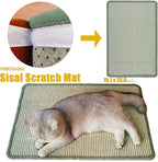 Cat Scratcher Mat,23.6x15.7inch Sisal Cat Scratchers for Indoor Cats with Velcro,Stick on Floor Wall Cat Scratch Pad,Horizontal Cat Scratch Rug Protect Furniture and Sofas (Light Gray)