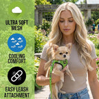 EcoBark Step in Dog Harness - Eco-Friendly Teacup Dog Harnesses for XXS, XS, and Small Dogs - Reflective and Adjustable Mini Body Halter Vest -Tiny Soft Mesh Toy Breed Harness (Neon Green, XXS)