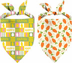 Easter Dog Bandana, 2 Pack Adjustable Holiday Party Pets Easter Egg Bandana Triangle Bibs Rabbit Dog Cat Scarf Set