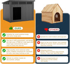 VIXZEN Dog House Indoor Outdoor,Waterproof Dog House for Small to Large Dogs,Doghouse with Air Vents and Elevated Floor,Openable at the Top,Easy to Assemble and Clean (Deep Black, 32.2*25.12*24.13)