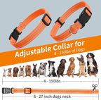 PaiPaitek Shock Collar Replacement Strap, 3/4 Inch, 2-Pack, Reflective Adjustable Dog Collar, 8-27 Inch Neck Size