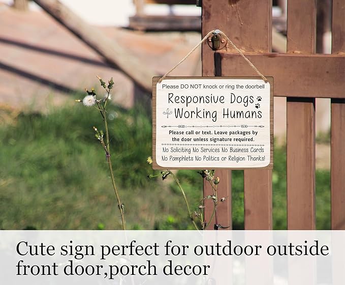 No Soliciting Sign For House, Do Not Knock Or Ring Doorbell, Do Not Knock Or Ring Doorbell, Rustic Hanging Sign For Front Door, Nursery Home Bedroom - f004