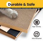 Cardboard Cat House with Scratch Pad & Catnip, Cat Play Scratching House for Indoor Hideaway Furniture, Heavy Duty Sturdy Cardboard Scratcher, Easy to Assemble Birthday Gift, Medium