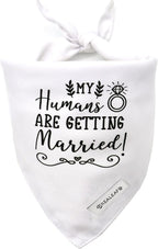 Realeaf Engagement Gift, My Humans are Getting Married Dog Bandana, Dog Wedding Outfit for Boy and Girl, Premium Durable Fabric, Dog Engagement Announcement for Small and Medium Dogs Pets (Small)