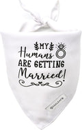 Realeaf Engagement Gift, My Humans are Getting Married Dog Bandana, Dog Wedding Outfit for Boy and Girl, Premium Durable Fabric, Dog Engagement Announcement for Medium and Large Dogs Pets (Large)