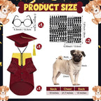 5 Pcs Dog Graduation Costume Set Include 2026 Pet Graduation Gown with Stole Puppy Grad Cap Lensless Glasses DIY Letter Stickers for Dogs Cats Holiday Costume Accessory(Maroon Yellow,M)