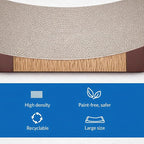 FluffyDream Cat Scratcher Cardboard, Scratching Pad House Bed Furniture Protector, Infinity Shape, Curved (Brown, Bone + Bell)