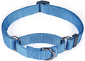 Premium Nylon Adjustable Anti-Escape Martingale Dog Collars,Soft and Silky Dog Collar with Durable D-Ring for Small Active Dogs Daily Helper.(Classic Blue, Small)