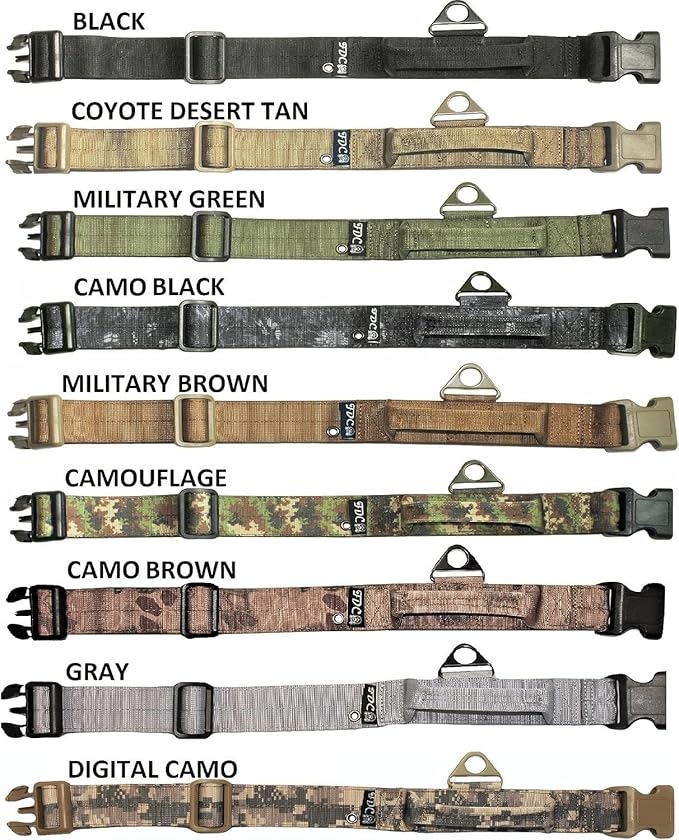 FDC Dog Tactical Collar with Leash Bungee Handle Heavy Duty Training Military Army Molle Width 1.5in Plastic Buckle TAG Hole Medium Large M, L, XL, XXL (M: Neck 12" - 14", Black)