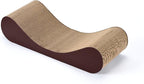 FluffyDream Cat Scratcher Cardboard, Scratching Pad House Bed Furniture Protector, Infinity Shape, Curved (Brown, Bone)