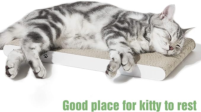 Cat Scratcher, Heavy Duty Scratch Pad, Durable Corrugated Cardboard Scratching Board for Indoor Cats, Double-Sided Usability, Recyclable, with Catnip