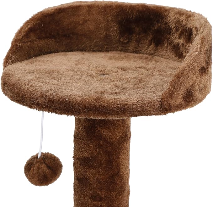 53 inches Heavy Duty Multi-Level Cat Tree Tower with Condo Furniture & Scratching Posts for Kittens Play Rest (Brown)