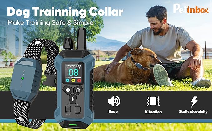 Remote Training Collar 3000FT Range – Rechargeable Waterproof Receiver, Adjustable Beep & Vibration Levels, Long Distance Control for Small Medium Large Dogs