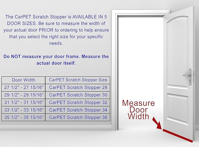 KittySmart Carpet Scratch Stopper-Stop Cats from Scratching Carpets at Doorways Instantly-PRECUT to Fit Your Door-Requires No Cutting or Modification-5 Year Warranty-Patented