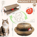 Cat Toys for Bored Indoor Adult Cats Magnetic Corrugated Cat Scratcher Board, Foldable Durable Interactive Cat Toy for Indoor Cats & Kittens, Scratch, Play & Chase, Brown, 1 Pack