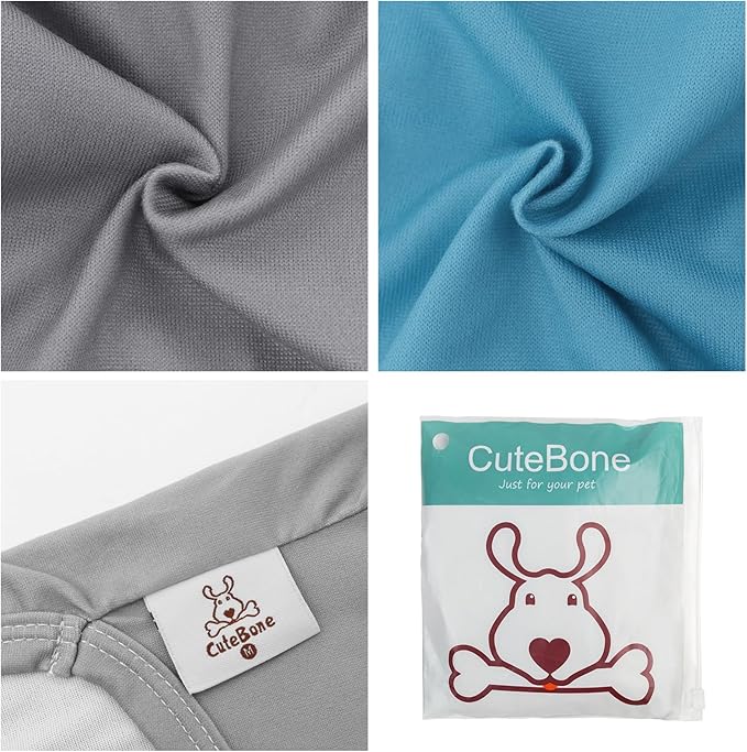 CuteBone Dog Shirts 2-Pack Soft Pet Clothes Breathable Summer Vest for Small Puppy and Stretchy Cat Apparel 2BX20L-D