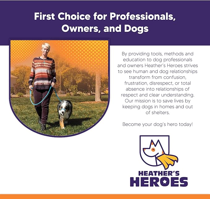 Heather's Heroes Sidekick Dog Headcollar with Leash - Effective Dog Training Tool for Leash Reactivity and Behavior Issues (Purple, Mini (1/4"))