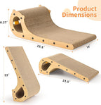Cat Scratcher Bed, 2 in 1 Cardboard Scratching Board for Indoor Cats, Scratch Couch Lounge with Bell Ball Toy for Double-Sided Usability