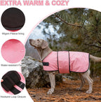 BEAUTYZOO Dog Winter Coat for XX-Large Dogs Waterproof, Warm Reflective Great Dane Oxford Canvas Jacket, Fleece Dog Cold Weather Coats Windproof for Female Male Dogs, Pink XXL