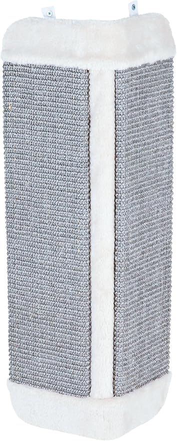 Trixie Scratching Board for Corner – Vertical Sisal Rope Pad for Indoor Cats – Easy-Install Corner Scratch Pad – Gray, 1 x 12.6 x 23.6 in