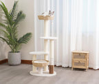 PetPals® Pharaoh 5-Level Cat Tree with Recycled Paper Rope Baskets, Sisal Scratching Posts, Teaser Toy, Massager, Eco-Friendly Boho Cat Furniture for Cats Up to 15 lbs